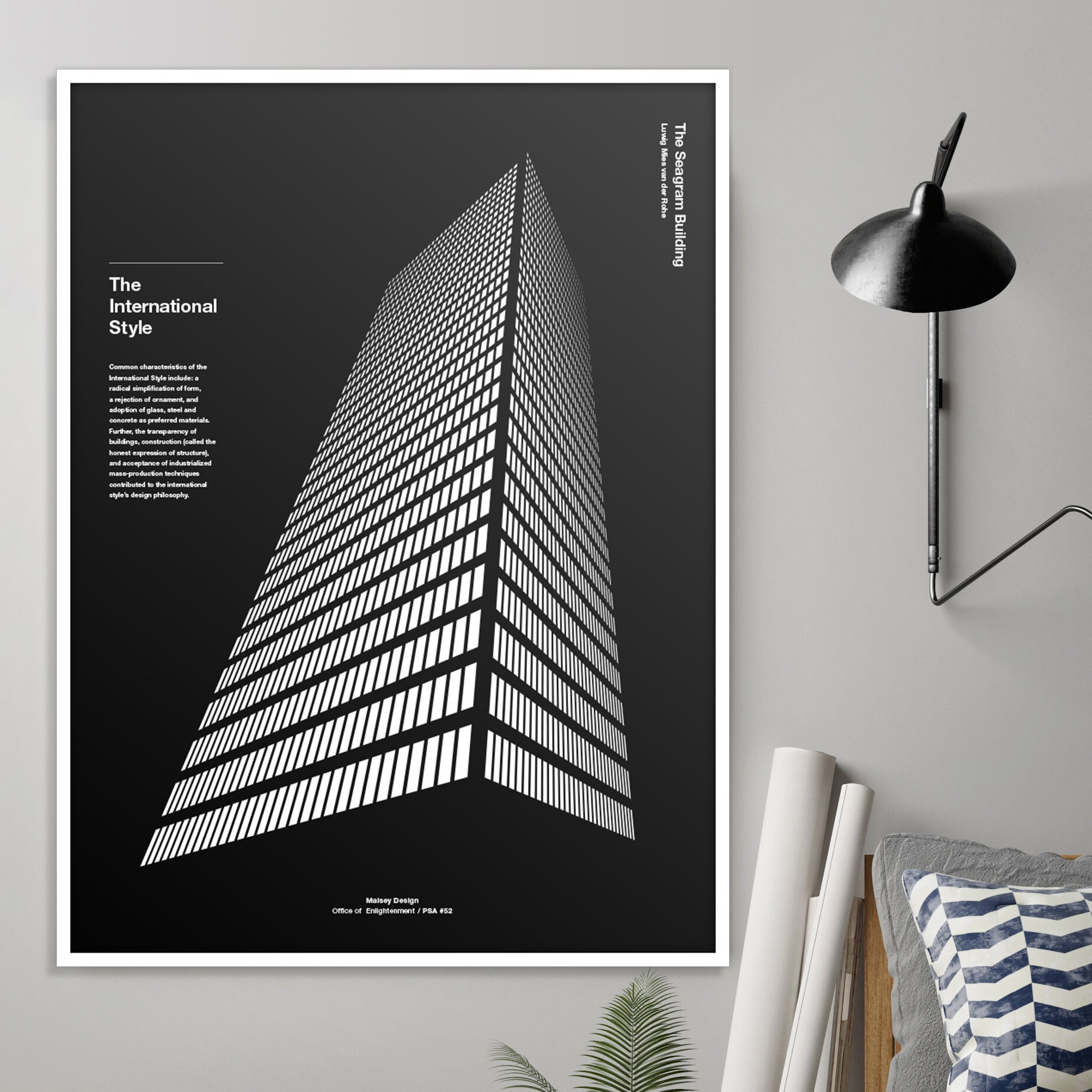 Mies Van Der Rohe International Style Architecture New York Poster