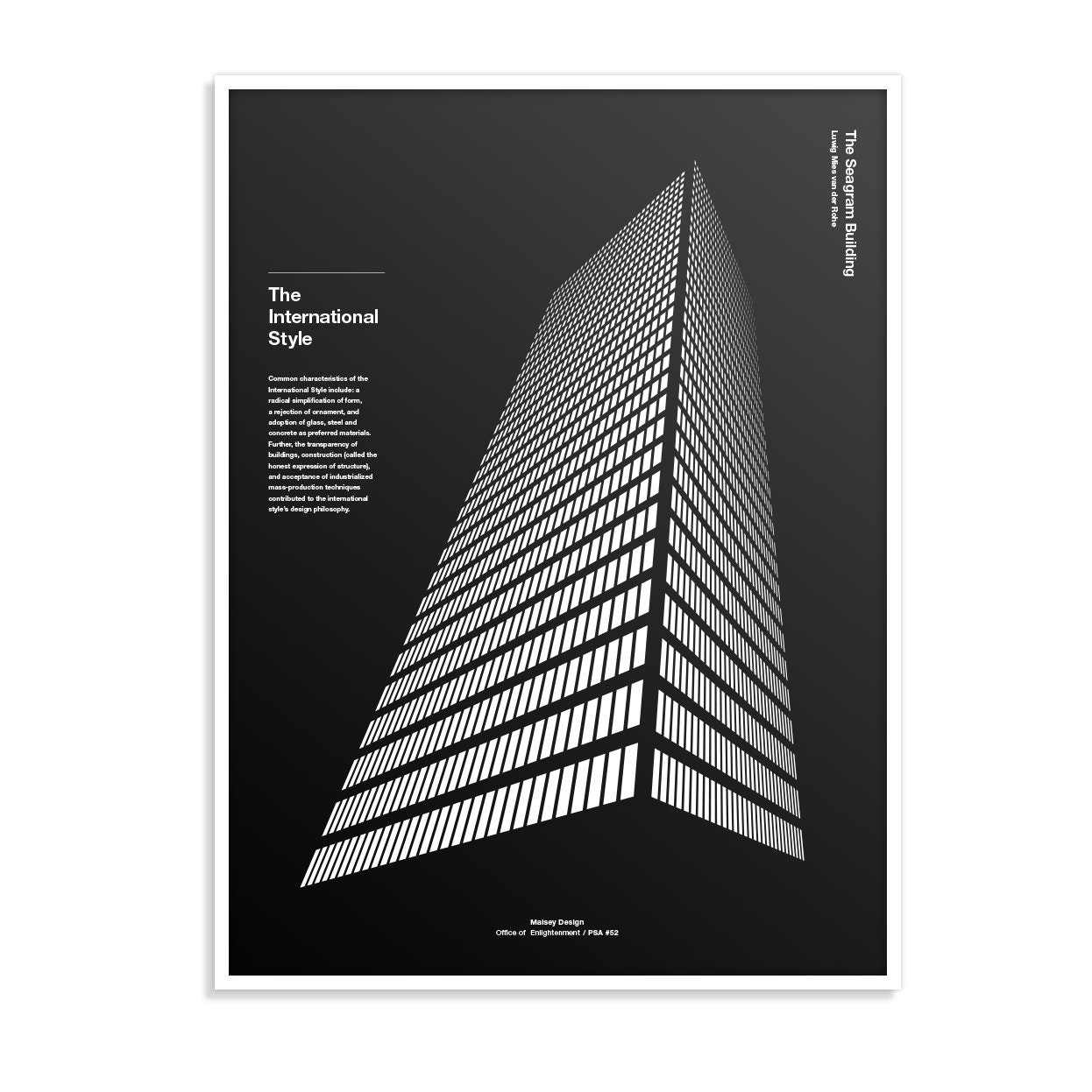 Mies Van Der Rohe International Style Architecture New York Poster