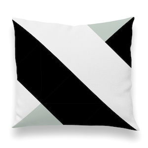 Big Bold Diagonals Pillow Black and White