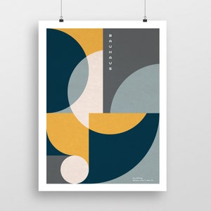 Bauhaus Interlocking Shapes 1923 Exhibition Poster print modernism modern abstract Ausstellung Weimar Geometric Modern architecture graphic