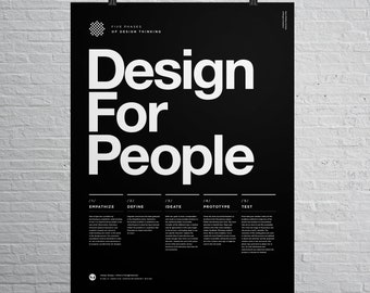Design For People, Design Thinking, 5 Principles of Design Thinking, Helvetica, Typographic, UX/UI, Quote, Product Design, Architecture