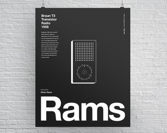 Dieter Rams Apple Ipod Helvetica Typographic Poster, Quote, Black and White, Modern Art, Wall Art, Architecture, Industrial Design, Print