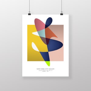 New York City Ballet Concert Poster Dancing Modern Dance jazz tap theater manhattan lincoln center prints midcentury abstract art print