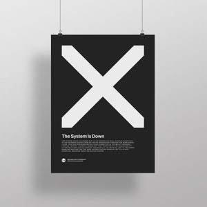 The System Is Down Coding Typographic Artificial Intelligence UX/UI Tech AI print poster Programming minimalist poster graphic design