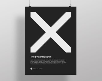 Systemet är nere Kodning Typografisk Artificiell Intelligens UX/UI Teknik AI Tryckta postern Programmering Minimalistisk poster Grafisk design