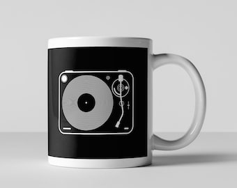 Vintage Retro Turntable Coffee Mug, Music, Coffee Mug, Ceramic Mug, Hip Hop, Coffee Mug, Fun Coffee Mug, Coffee Cup