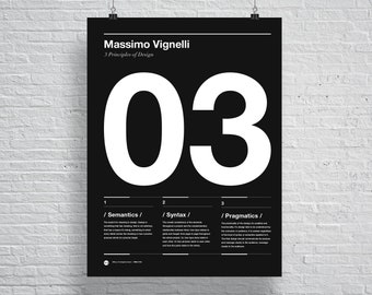 Massimo Vignelli Principaux de Design Poster, Helvetica, Typographique, Drôle, Citation, Art Moderne, Impression, Architecture, Italien, Design graphique