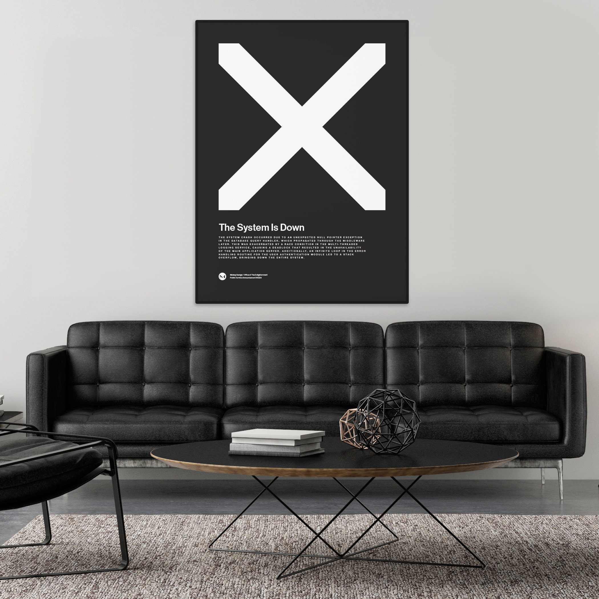 Computer System Is Down Sign The System is Down Coding Typographic Artificial Intelligence UX/UI ...
