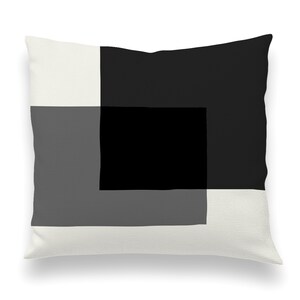Black and White Color Block Hand Drawn Bold Decorative Pillow Cover, Throw Pillow, Custom Design, Living Room Decor