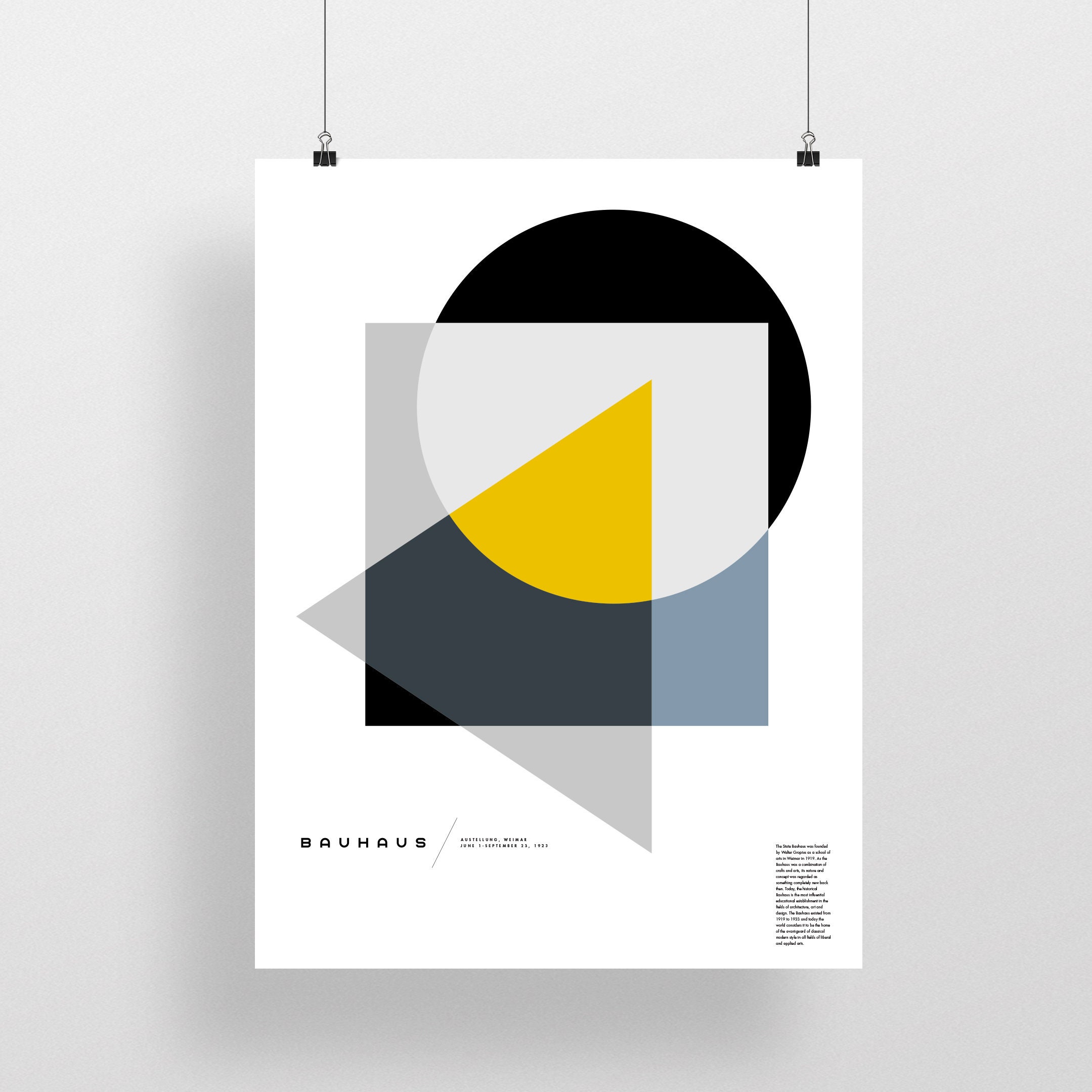 Bauhaus 1923 Exhibition Poster print modernism modern abstract Fun quote funny cool home office decor graphic design Germany helvetica