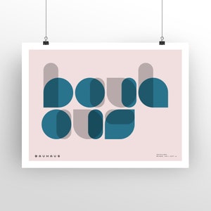Bauhaus Design, Exhibition Poster, Hand Lettering, Typographic, Fun, Funny, Museum Modern Art, Print, Architecture, Industrial Design, Craft