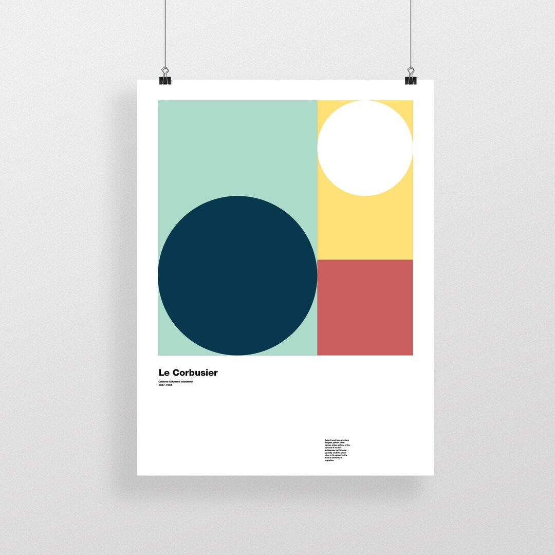 Le Corbusier Architecture Poster Furniture Fibonacci Design French