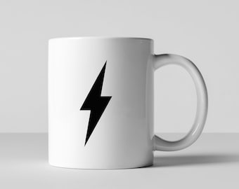 Lightning Bolt Aspirational Coffee, Tea, Brooklyn, Bronx Queens, NYC, Helvetica, Music, Funny, Work, Office, Quote, Kitchen, Kick Ass