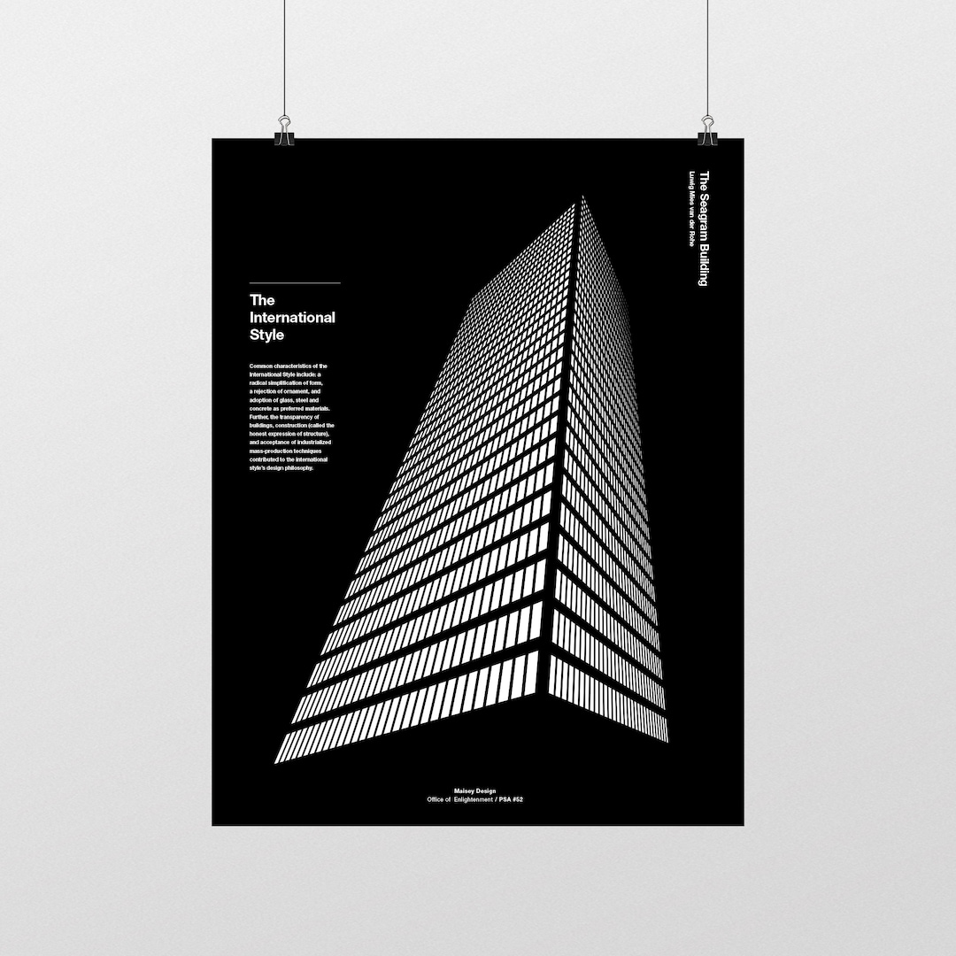 Mies Van Der Rohe International Style Architecture New York Poster