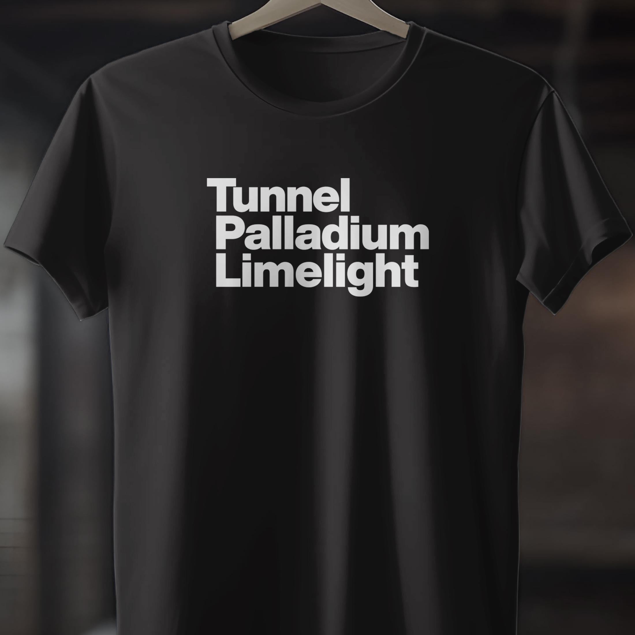 Tunnel Palladium Limelight NYC Nightclubs Tee-shirt Helvetica T