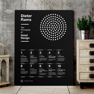 Dieter Rams, 10 Principles of Good Design Poster, Helvetica, Typographic, Product Design, Black and White, Modern Art, Print,Architecture image 5