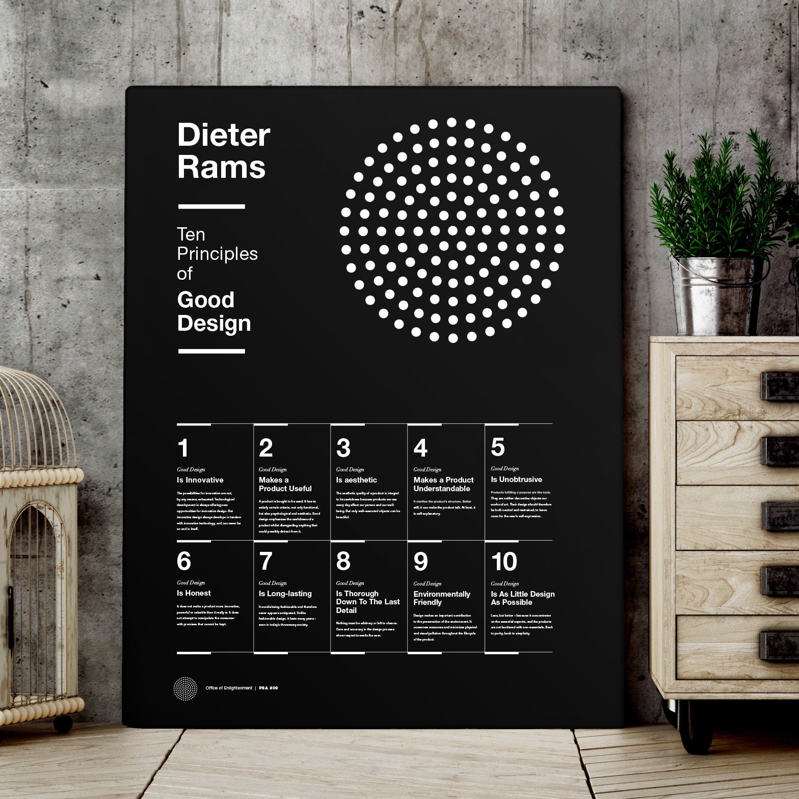 ディーター・ラムス、グッドデザインの10原則ポスター、ヘルベチカ