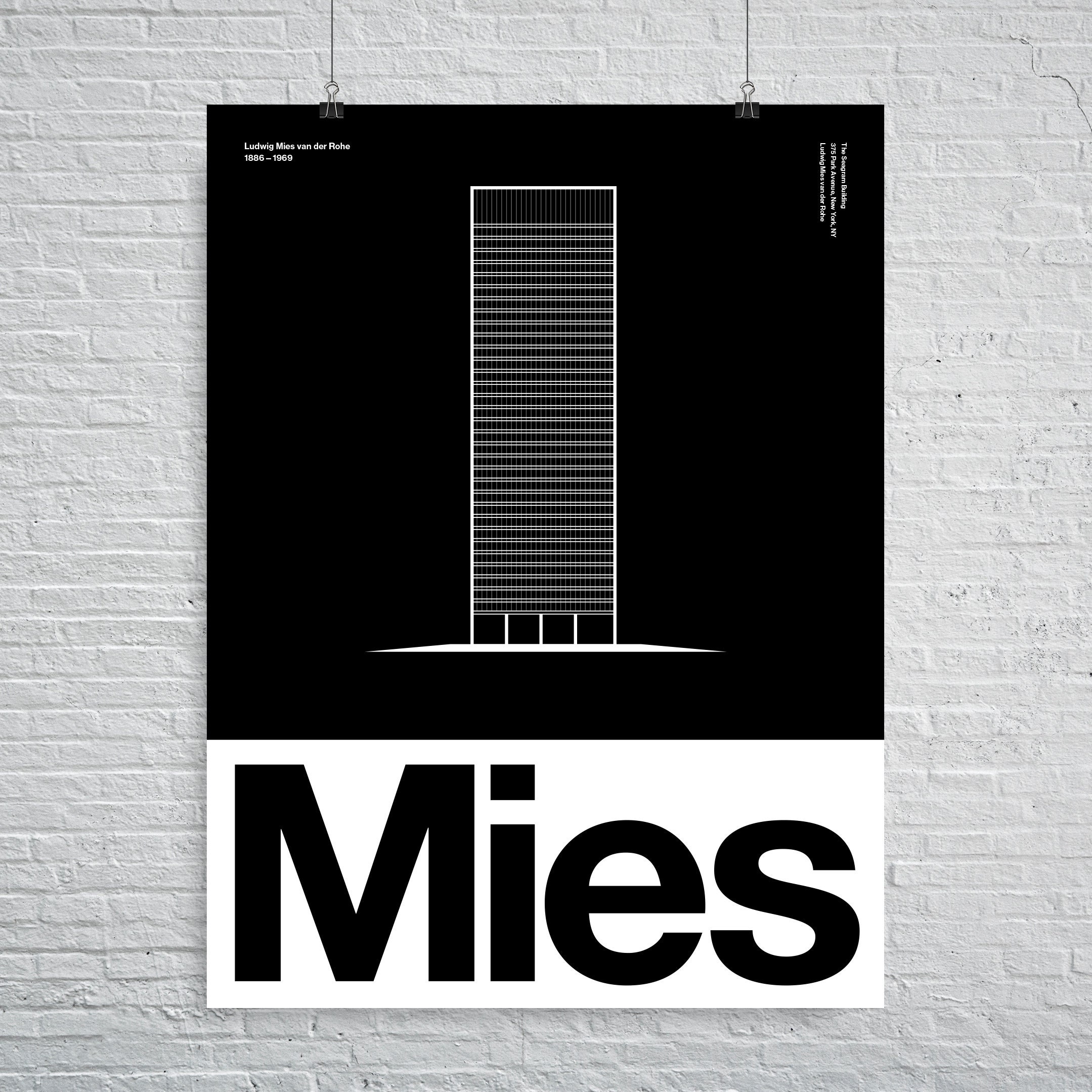 Mies Van Der Rohe International Style Architecture New York Poster