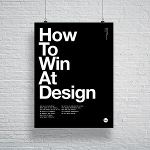 How To Win At Design 12 Principles, Helvetica, Typographic, Funny, Quote, Black and White, Modern Art, Print,Architecture,Industrial Design