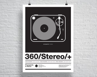 DJ, Turntable, Helvetica Type Deck, Dope, Hip Hop, Rock, Poster, Music, Typographic, Funny, Quote, Black and White, Modern Art, Print