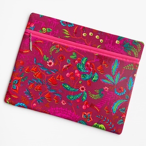 Medium floral cross stitch embroidery cotton project bag flowers pattern