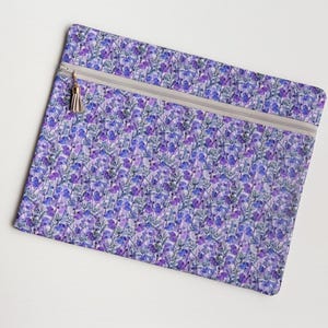 Medium floral cross stitch embroidery cotton project bag flowers pattern