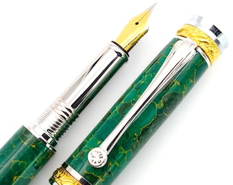 Arizona Jade TruStone Majestic Jr Gold & Chrome Estilográfica o Rollerball