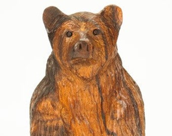 Desert Ironwood Bear standing carving