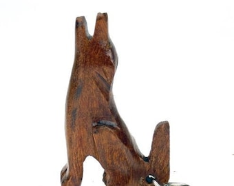 Desert Ironwood Coyote 3-D Keychain - 2 Inches carving