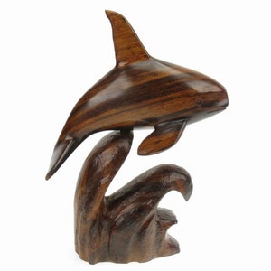 Desert Ironwood Orca on Base carving