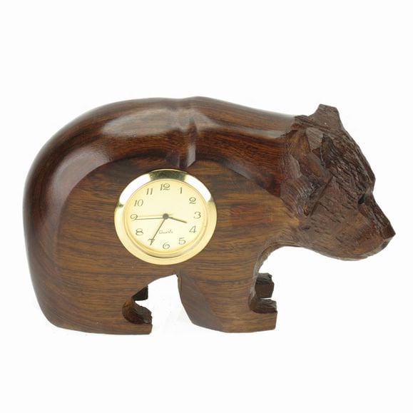 Sculpture D'horloge D'ours