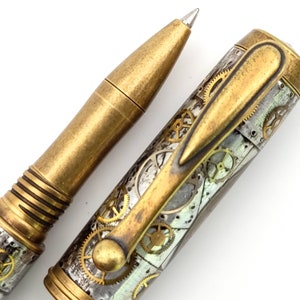 Genuine Watch Parts Steampunk George Jr Antique Brass Fountain or Rollerball Pen Rollerball Tip