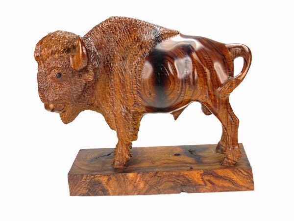Desert Ironwood Buffalo with Detail Large Sizes carving - bison