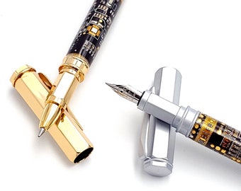 Genuine Black Circuit Board Fountain or Rollerball Magnetic Vertex Pen