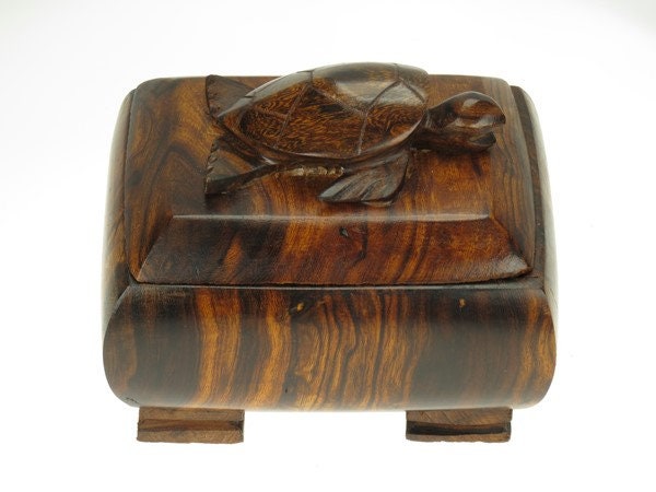 Desert Ironwood Sea Turtle Box carving