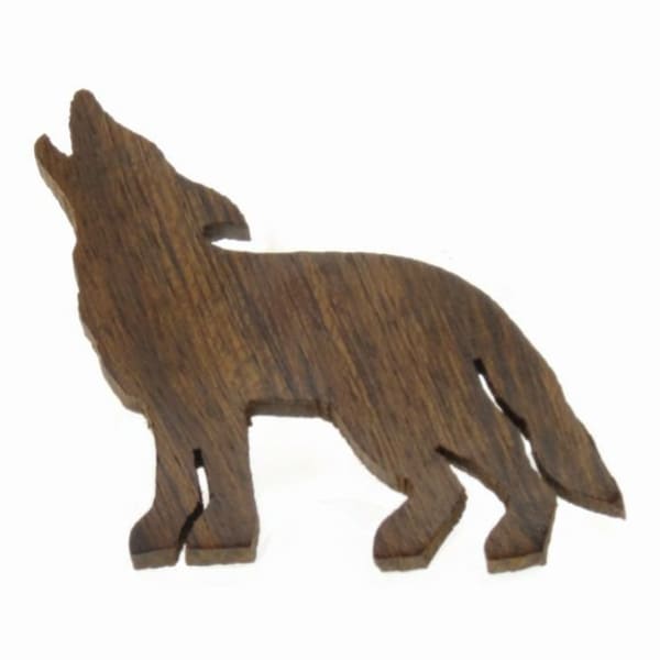 Desert Ironwood Wolf Silhouette Magnet carving