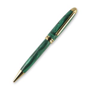Malachite TruStone Designer 24k Gold Twist Pen