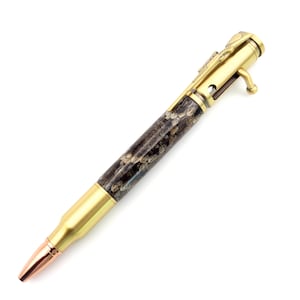 Genuine Rattlesnake Skin 30 Caliber Bolt Action Bullet Cartridge Pen