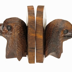 Desert Ironwood Eagle Head Bookends carving
