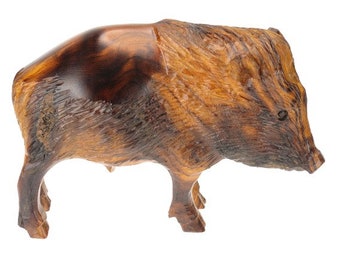 Sculpture de javelina en bois de fer du désert