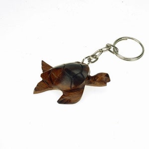 Desert Ironwood Sea Turtle Keychain - 2 Inches carving
