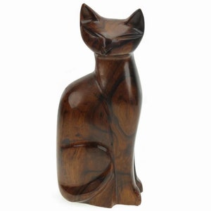 Desert Ironwood Cat Sitting carving