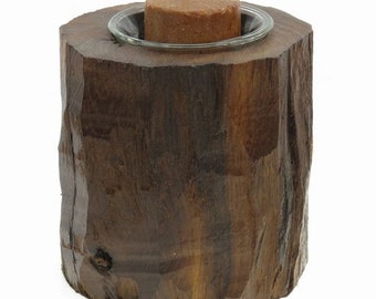 Desert Ironwood Rustic Candleholder carving