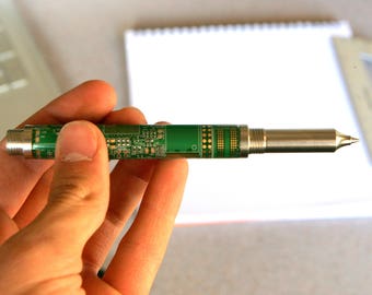 Genuine Green Circuit Board Fountain or Rollerball Writing Pen