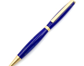 Lapis Lazuli TruStone Slimline Twist Pen (Choose Finish)