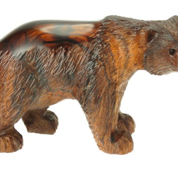 Ours polaire en bois de fer du désert avec sculpture détaillée