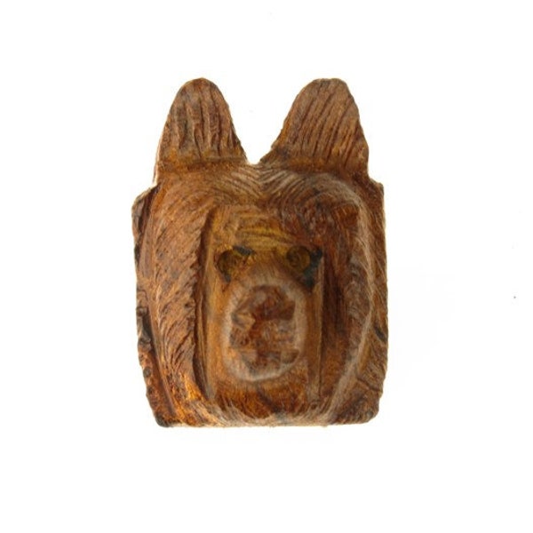 Desert Ironwood Wolf Head 3-D 2" Magnet carving