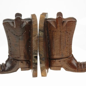 Desert Ironwood Cowboy Boot Bookends carving - 5 Inches