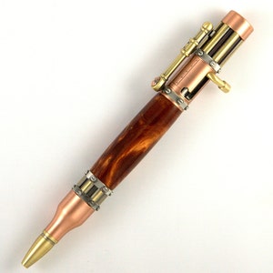Molten Bronze Steampunk Bolt Action Antique Copper and Antique Brass Pen