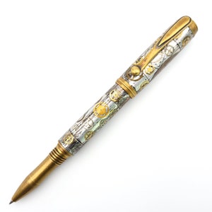 Genuine Watch Parts Steampunk George Jr Antique Brass Fountain or Rollerball Pen image 4